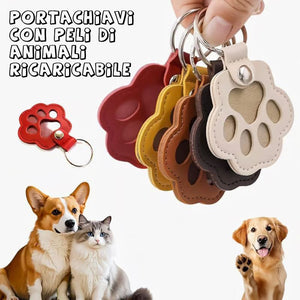 🐾Portachiavi in pelle a forma di zampa di animale domestico
