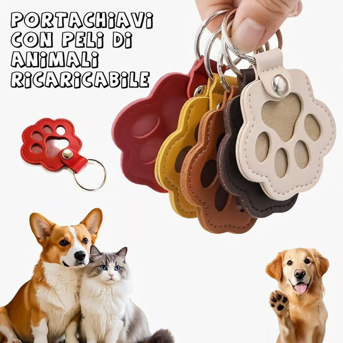 🐾Portachiavi in pelle a forma di zampa di animale domestico