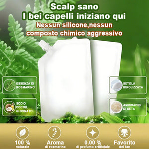 Shampoo liscio e brillante al rosmarino - Formula senza solfati per tutti i tipi di capelli