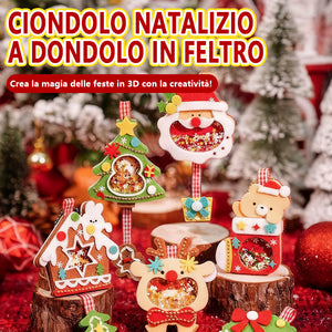 Ornamento natalizio fai da te in feltro con paillettes