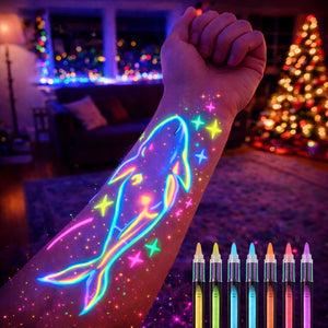 Penna per trucco temporaneo fluorescente UV al neon