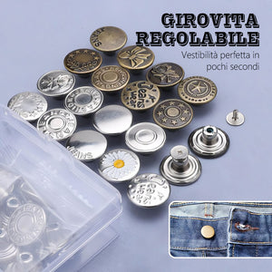 Set di bottoni per jeans staccabili senza cuciture