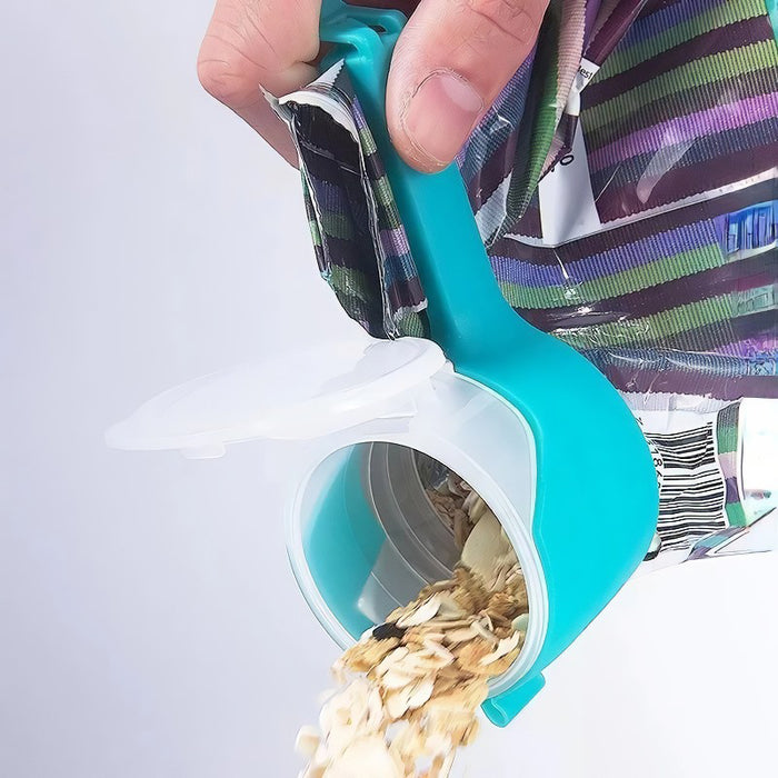 Clip per sigillare sacchetti di cibo con beccuccio versatore