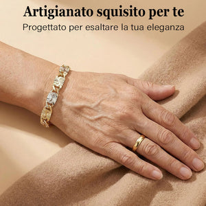 Bracciale da donna a catena a maglia ancora in oro 14K tricolore