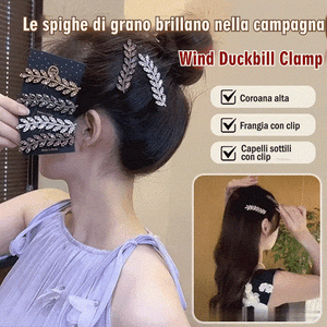 Clip a becco d'anatra con spiga di grano lucida