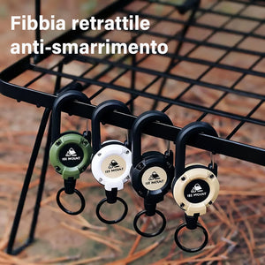 Fibbia telescopica per esterni ad apertura facilitata