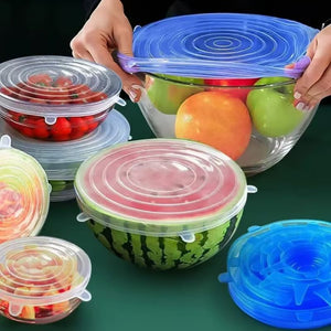 Coperchio elastico riutilizzabile in silicone per alimenti