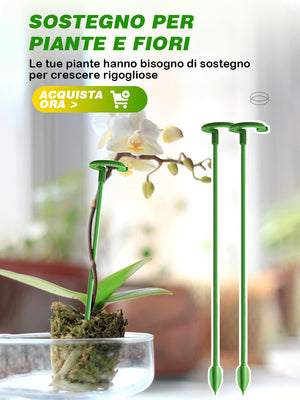 Supporto per fiori da giardino floreale, palo di supporto per singolo stelo