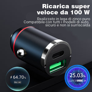 Caricabatterie rapido invisibile per auto (con anello di trazione in metallo)