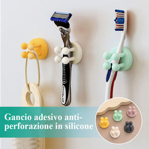 Gancio adesivo anti-perforazione in silicone