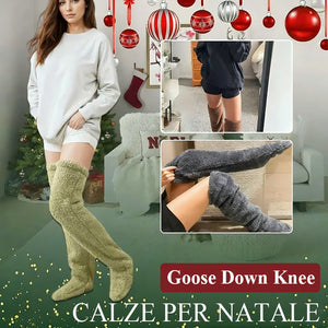 💕Calzini al ginocchio in pile vellutato per Natale❄️🎅