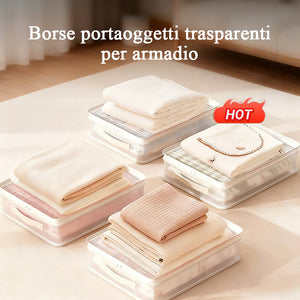 Borsa portaoggetti trasparente antipolvere per guardaroba