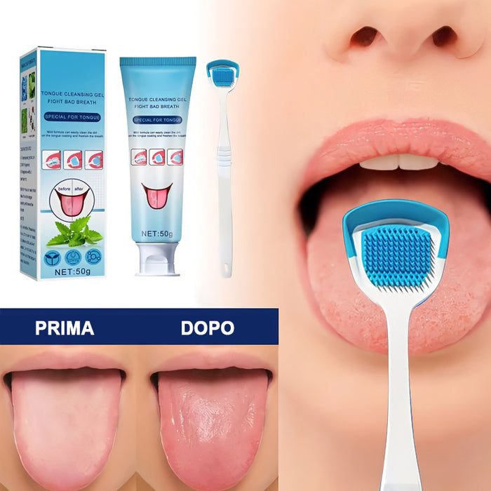 Kit gel detergente probiotico per la lingua