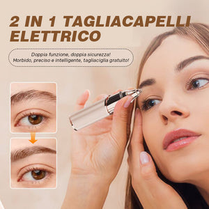 Tagliacapelli elettrico per sopracciglia 2 in 1