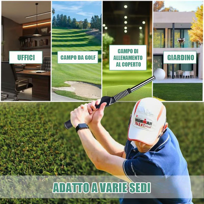 Mazza telescopica, ausilio retrattile per l'allenamento dello swing nel golf