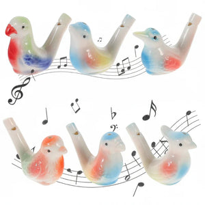 Fischietto musicale a forma di uccello in ceramica