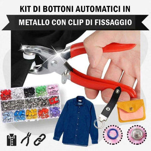 Bottoni automatici in metallo con clip di fissaggio