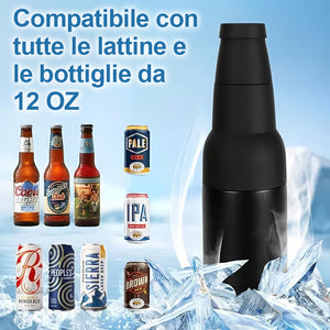 Raffreddatore per bottiglie e lattine di birra con apribottiglie