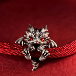 🐲🎁Braccialetto drago d'argento carino