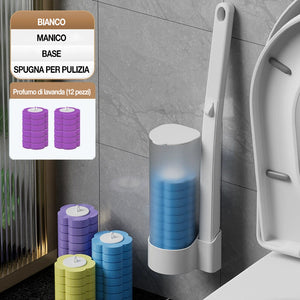 Spazzolino per WC monouso con testina in spugna