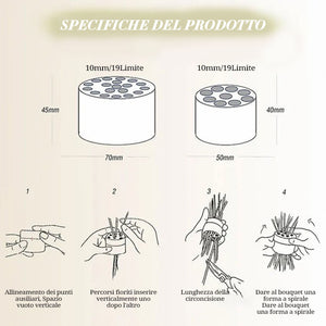 Stand per composizione floreale a spirale