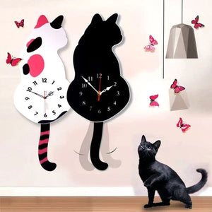 Orologio da parete Nordic Cat Wagging Tail