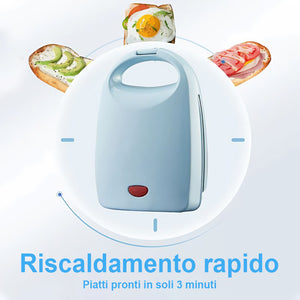 Piastra per sandwich multifunzione a riscaldamento rapido