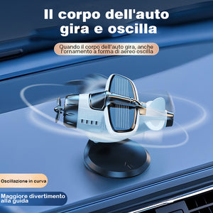 Ornamenti rotanti a forma di aereo alimentati ad energia solare per accessori da cruscotto per interni auto