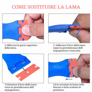 Pala multifunzionale per rimozione colla