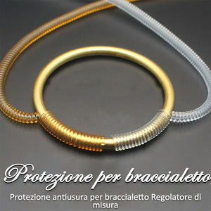 Regolatore di misura per braccialetti e anelli con guaine protettive antiabrasione