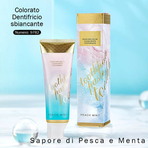 Dentifricio sbiancante colorato