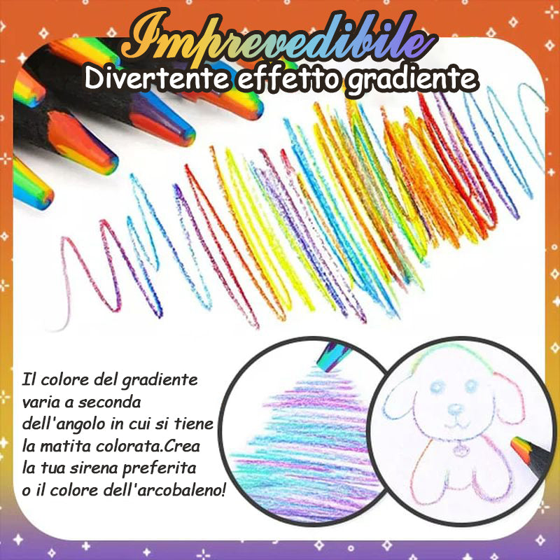 16 matite colorate arcobaleno 7 in 1, arti e mestieri per bambini, regalo di compleanno, matite colorate per bambini, per scuola, disegno artistico, schizzi (2 temperamatite gratuiti 16 matite colorate arcobaleno 7 in 1, arti e mestieri per bambini, regalo di compleanno, matite colorate per bambini, per scuola, disegno artistico, schizzi (2 temperamatite gratuiti