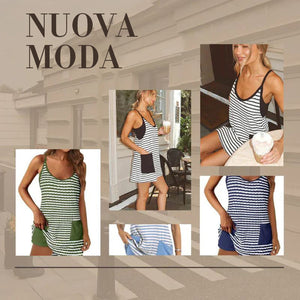 Abito estivo senza maniche da donna con pantaloncini