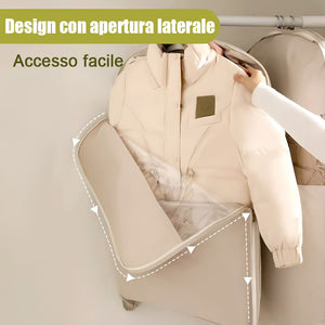 👕Tasca sospesa salvaspazio con cerniera autocomprimibile