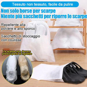 Borsa portascarpe borsa per scarpe in tessuto non tessuto con coulisse