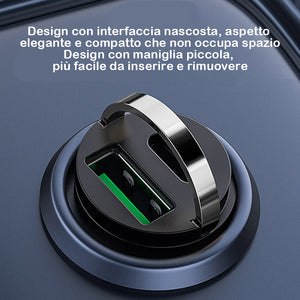 Caricabatterie rapido invisibile per auto (con anello di trazione in metallo)