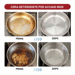 Pasta detergente magica per acciaio inossidabile