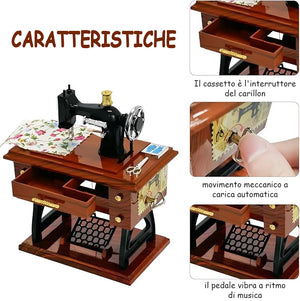 Carillon con design retrò a forma di macchina da cucire 🎶