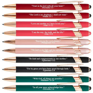 ❤️🙌Trova la forza quotidiana: penne Premium Comfort con versetti della Bibbia - 10 pezzi (set regalo)