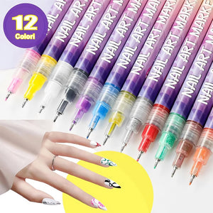 ⏳Set da 12 penne colorate per nail art🎨💅