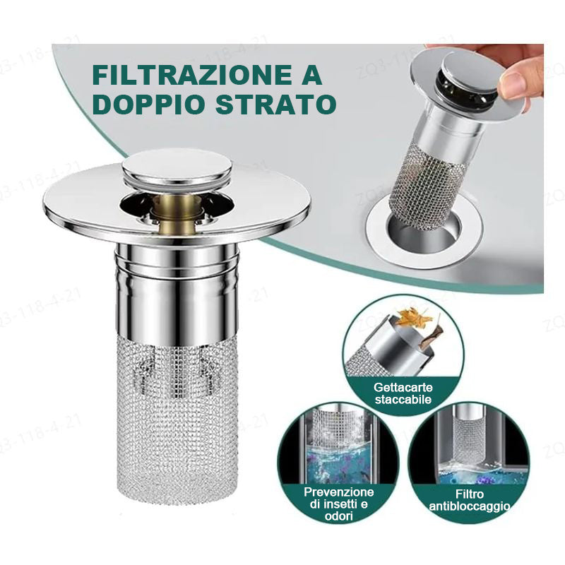 Filtro Per Scarico A Pavimento, Raccogli-capelli, Tappo Anti Intasamento E Deodorante Per Doccia 3 Pezzi Nero 90526654