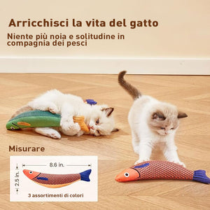 Giocattoli a forma di pesce con erba gatta (confezione da 3)