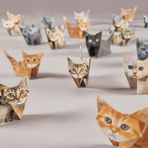 🐱 Gatti di carta pieghevoli in 5 minuti (50 pezzi): non servono colla o forbici