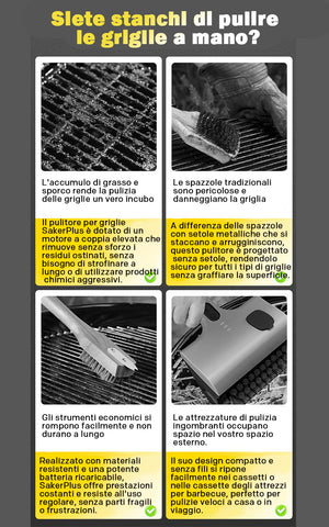 Spazzola per griglia in acciaio inossidabile
