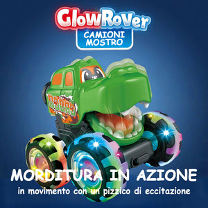 Premere la luce di inerzia dell'auto giocattolo del dinosauro