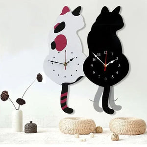 Orologio da parete Nordic Cat Wagging Tail