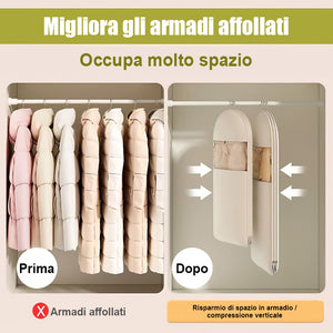 👕Tasca sospesa salvaspazio con cerniera autocomprimibile