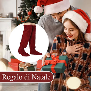 💕Calzini al ginocchio in pile vellutato per Natale❄️🎅