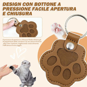 🐾Portachiavi in pelle a forma di zampa di animale domestico