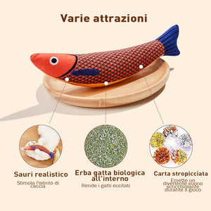 Giocattoli a forma di pesce con erba gatta (confezione da 3)